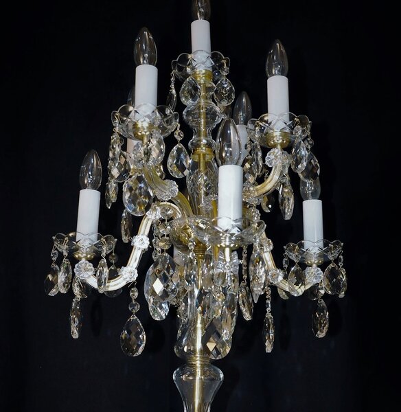 9-ti plamenná vysoká křišťálová lampa na stůl - Kandelábr TL34273-9