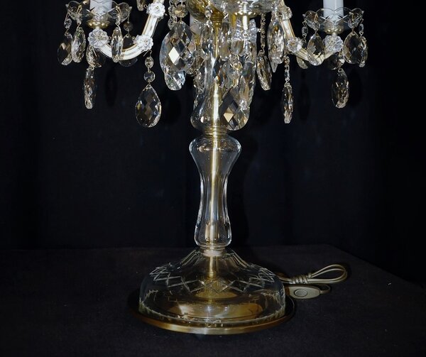 9-ti plamenná vysoká křišťálová lampa na stůl - Kandelábr TL34273-9