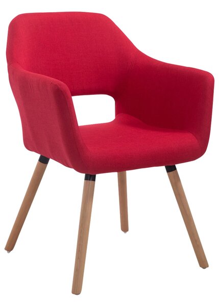 Jídelní židle Auckland látka, dřevěné nohy natura Barva Červená