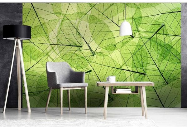 DIMEX | Vliesové fototapety na zeď Žilky listů MS-5-0111 | 375 x 250 cm| zelená