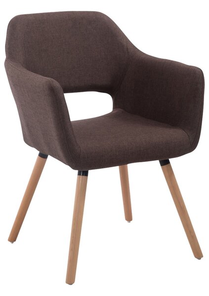 Jídelní židle Auckland látka, dřevěné nohy natura Barva Hnědá
