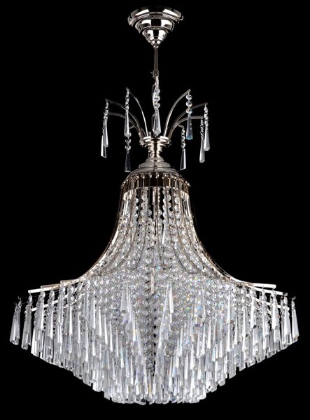 DBK GLASS 5-ti žárovkový stříbrný designový lustr s broušenými křišťálovými kopyty 7260-5-HNK