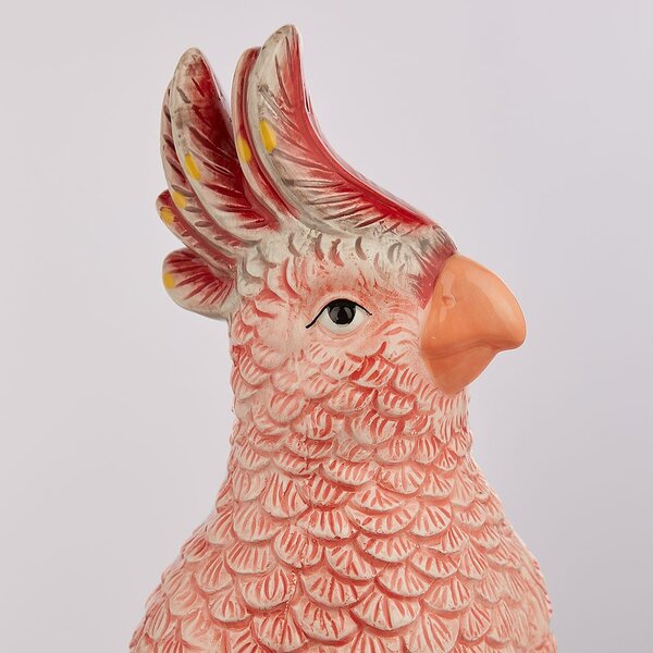 LORA Dekorace papoušek 32 cm - sv. růžová