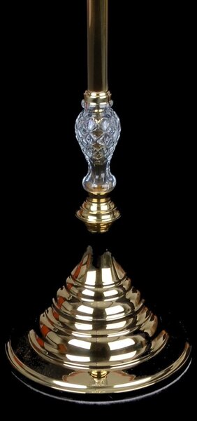 DBK GLASS 6-ti ramenná křišťálová stojací lampa s kovovými rameny a křišťálovými mandlemi AK-5030-6-S
