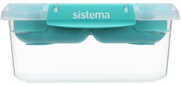 Sistema Sada 4 ks Dělený vodotěsný box na jídlo To Go STAX 2x 2,2 l, 2x 1 l, zelená