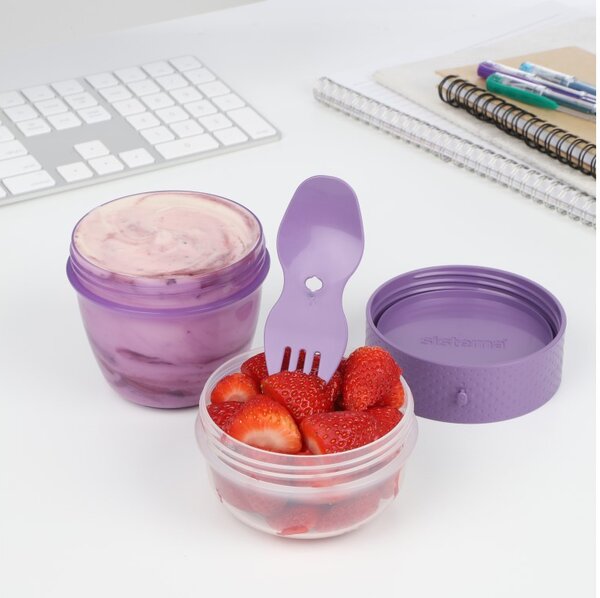 Sistema Svačinový box To Go Snack Capsule s vidličkou 515 ml, fialová