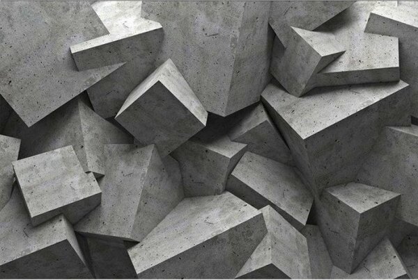 Fototapeta - 3D betonové kvádry 375x250 + zdarma lepidlo