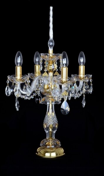 DBK GLASS Vysoká stolní lampa se 4 rameny malovaná zlatem SE-1520-4-Z