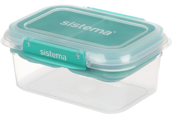 Sistema Sada 4 ks Dělený vodotěsný box na jídlo To Go STAX 2x 2,2 l, 2x 1 l, zelená