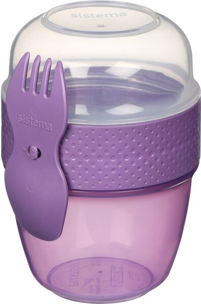 Sistema Svačinový box To Go Snack Capsule s vidličkou 515 ml, fialová