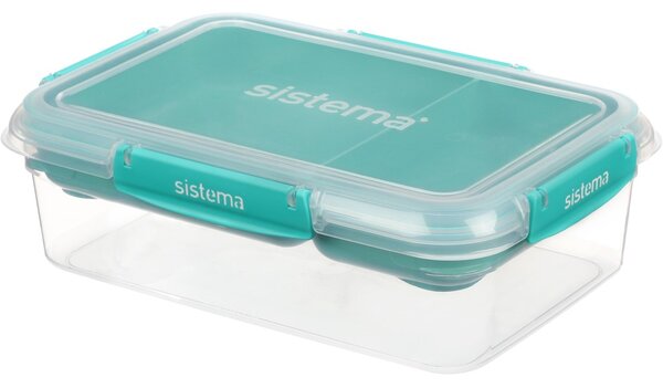 Sistema Sada 4 ks Dělený vodotěsný box na jídlo To Go STAX 2x 2,2 l, 2x 1 l, zelená