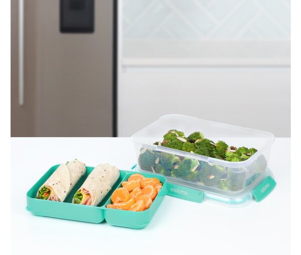 Sistema Dělený vodotěsný box na jídlo To Go STAX, 2,2 l, zelená