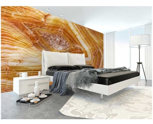 DIMEX | Vliesové fototapety na zeď Achát MS-5-0180 | 375 x 250 cm| oranžová, bílá