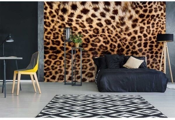 DIMEX | Vliesové fototapety na zeď Leopardí kůže MS-5-0184 | 375 x 250 cm| černá, hnědá
