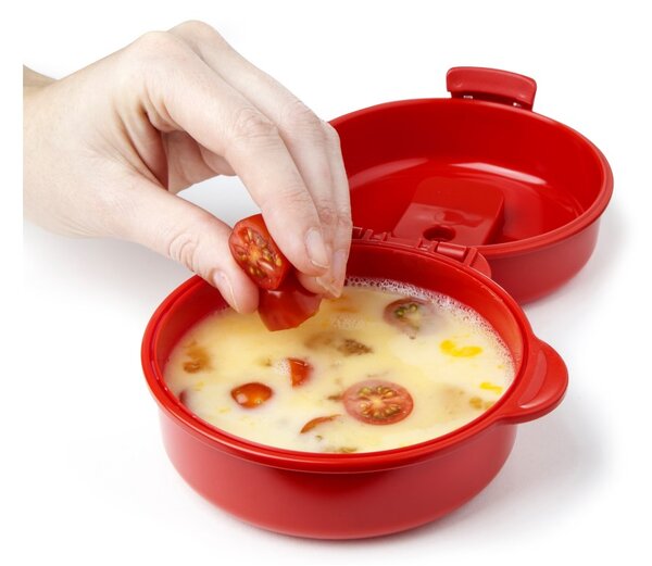 Sistema Dóza na vaření vajec Microwave easy eggs 271 ml, červená