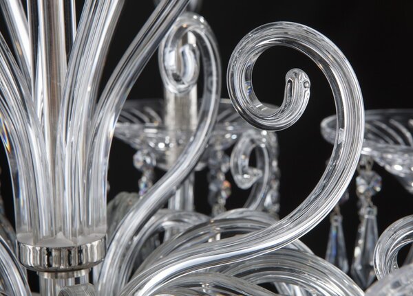 Stříbrný křišťálový lustr s 8 rameny ve stylu Baccarat L434-8-03N