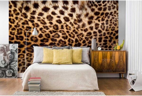 DIMEX | Vliesové fototapety na zeď Leopardí kůže MS-5-0184 | 375 x 250 cm| černá, hnědá