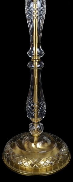 DBK GLASS Stojací lampa Marie Terezie s 10-ti plameny, křišťálovou špicí a ověsy ve francouzském stylu - matová mosaz AK-8010-10-(5025)