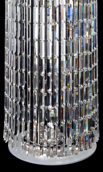 DBK GLASS Luxusní velká stříbrná stojací lampa "CRYSTAL TOWER" s broušenými prizmami AK-7126-6-NK
