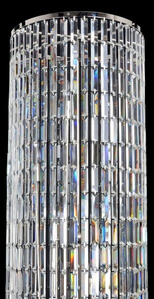 DBK GLASS Luxusní velká stříbrná stojací lampa "CRYSTAL TOWER" s broušenými prizmami AK-7126-6-NK