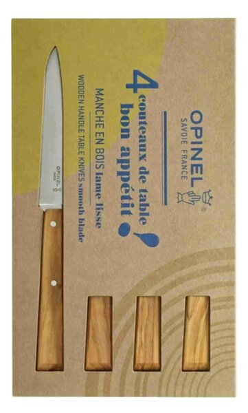Steakové nože Opinel, 4ks, oliva