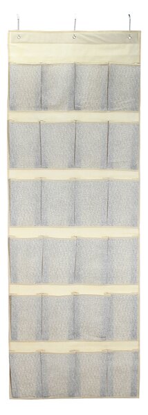 MSV textilní nástěnný organizér, šedý, plast, 24 kapes, 61 x 172 cm