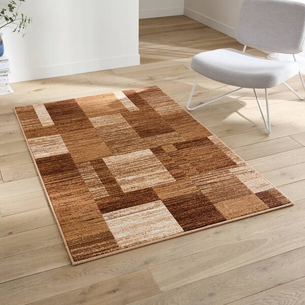 Dekorativní koberec s patchwork vzorem hnědošedá 60x110 cm