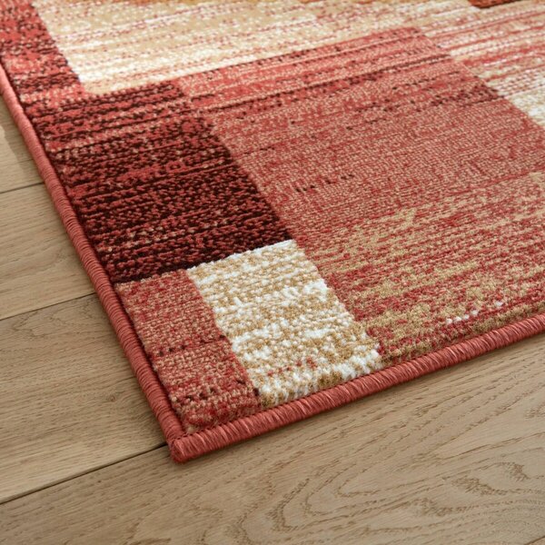 Dekorativní koberec s patchwork vzorem terakota 60x110 cm