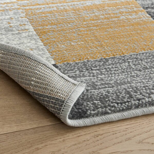 Dekorativní koberec s patchwork vzorem šedá 60x110 cm