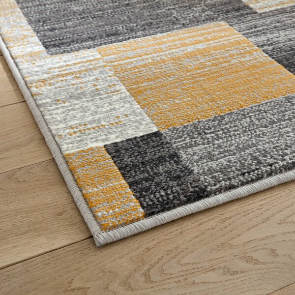 Dekorativní koberec s patchwork vzorem šedá 60x110 cm