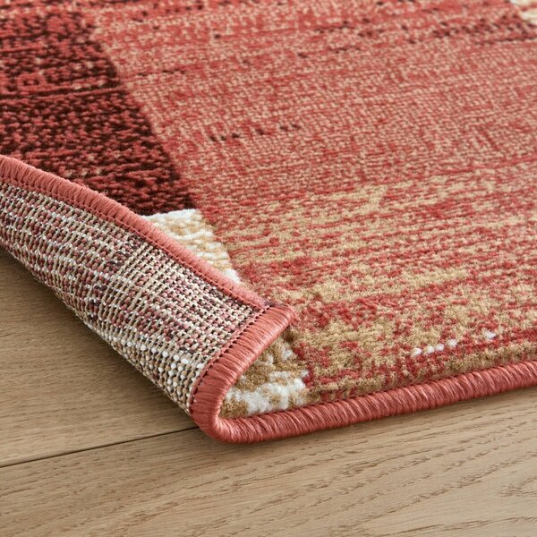 Dekorativní koberec s patchwork vzorem terakota 60x110 cm