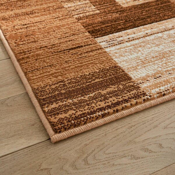 Dekorativní koberec s patchwork vzorem hnědošedá 60x110 cm