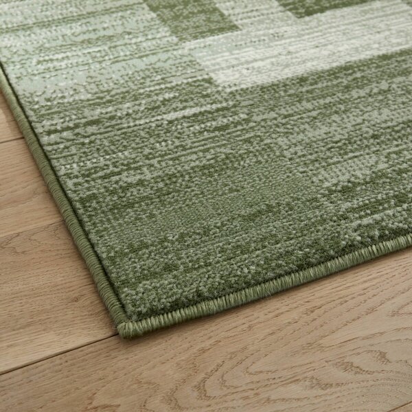 Dekorativní koberec s patchwork vzorem zelená 60x110 cm