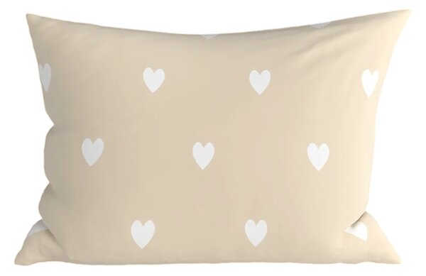 Sada povlečení z polybavlny HEARTILO POLY béžové + povlak na polštář 50 x 70 cm ZDARMA