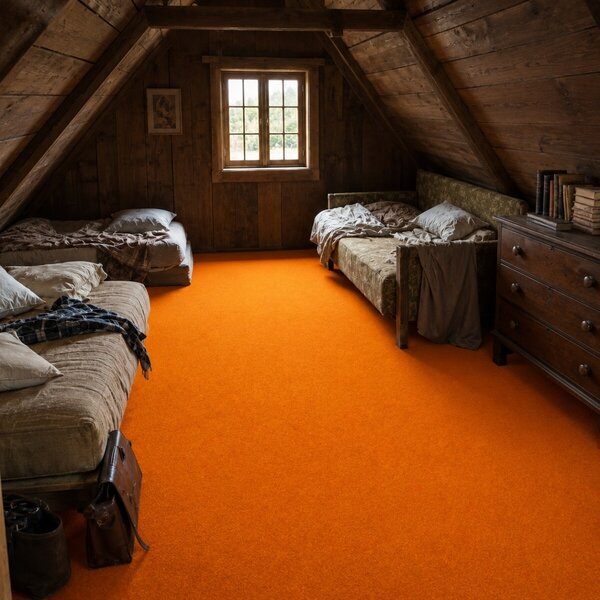 Beaulieu International Group, Metrážový koberec Destiny 0470 Orange, na míru, šíře 4m, oranžová, filc, dětský pokoj