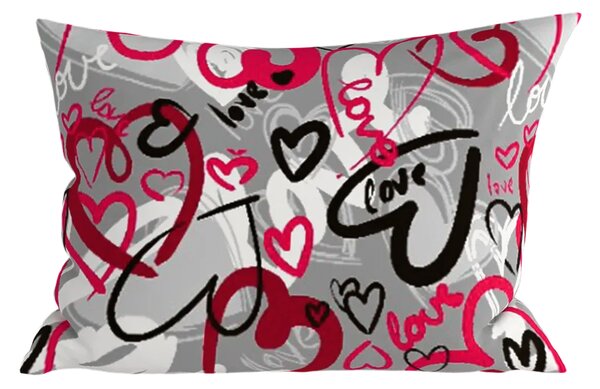 Sada povlečení z polybavlny STREET LOVE POLY šedé + povlak na polštář 50 x 70 cm ZDARMA