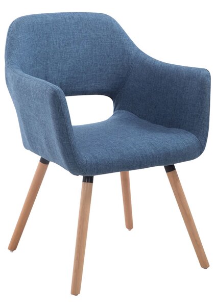 Jídelní židle Auckland látka, dřevěné nohy natura Barva Modrá