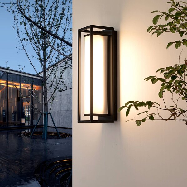 Lucande Banetti LED venkovní nástěnné světlo 50 cm, Černá, Hliník, Moderní