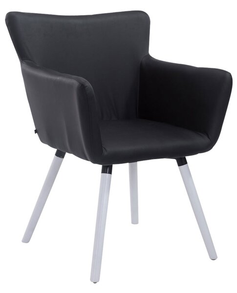 Židle Antwerp s opěrkami, nohy bílé Barva Černá