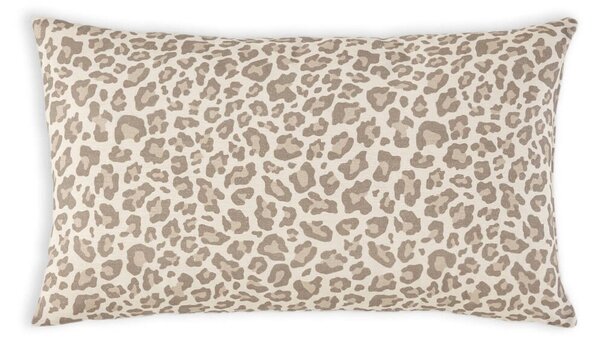Sada 2 obdélníkových povlaků na polštář s leopardím vzorem hnědošedá