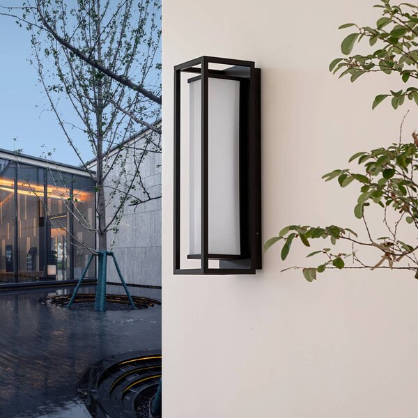 Lucande Banetti LED venkovní nástěnné světlo 50 cm, Černá, Hliník, Moderní