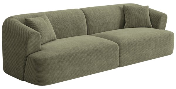 -25 % Dny MOMENTI– Cosmopolitan Design Zelená manšestrová čtyřmístná pohovka Campi 255 cm