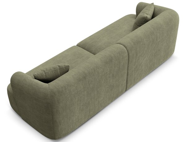 -25 % Dny MOMENTI– Cosmopolitan Design Zelená manšestrová čtyřmístná pohovka Campi 255 cm
