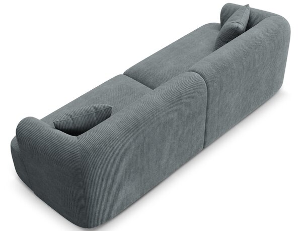 -25 % Dny MOMENTI– Cosmopolitan Design Šedá manšestrová čtyřmístná pohovka Campi 255 cm