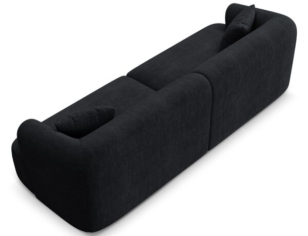 -25 % Dny MOMENTI– Cosmopolitan Design Černá manšestrová čtyřmístná pohovka Campi 255 cm