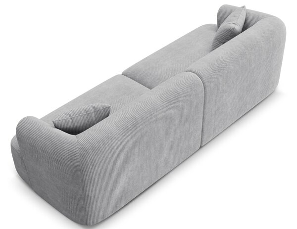 -25 % Dny MOMENTI– Cosmopolitan Design Světle šedá manšestrová čtyřmístná pohovka Campi 255 cm