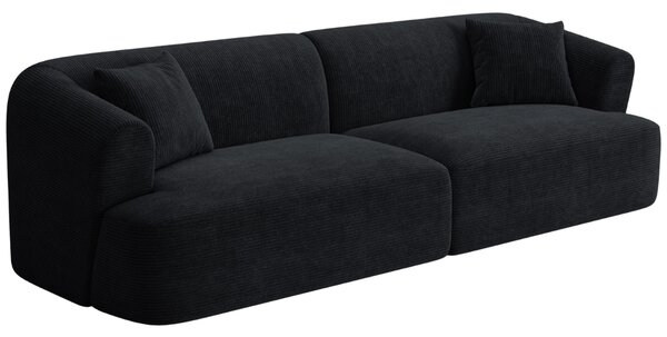 -25 % Dny MOMENTI– Cosmopolitan Design Černá manšestrová čtyřmístná pohovka Campi 255 cm