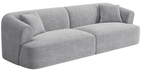 -25 % Dny MOMENTI– Cosmopolitan Design Světle šedá manšestrová čtyřmístná pohovka Campi 255 cm