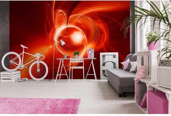 DIMEX | Vliesové fototapety na zeď Červený abstrakt MS-5-0287 | 375 x 250 cm| červená, oranžová