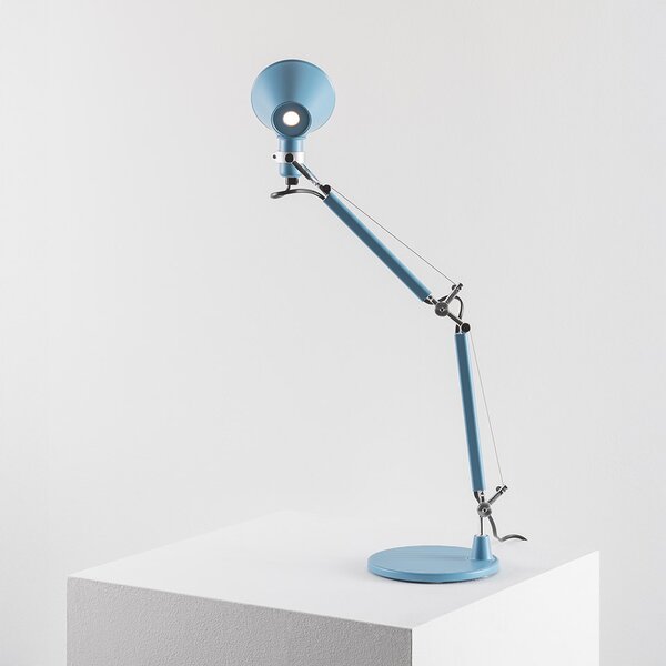 Artemide AS01180055 Tolomeo Micro tavolo, světle modrá stolní lampa, 1x6W LED E14, 45+37cm